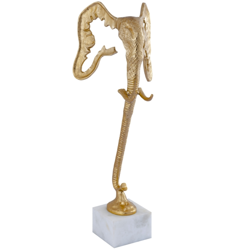 PTMD beeld Horton olifant marmer/goudkleurig 68 cm