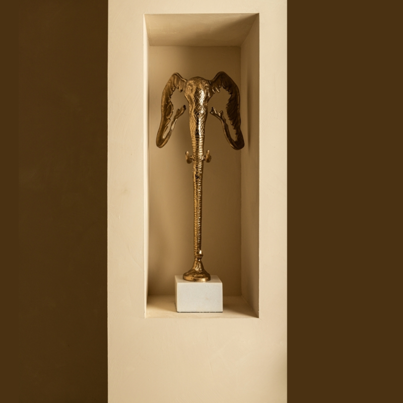PTMD beeld Horton olifant marmer/goudkleurig 42 cm