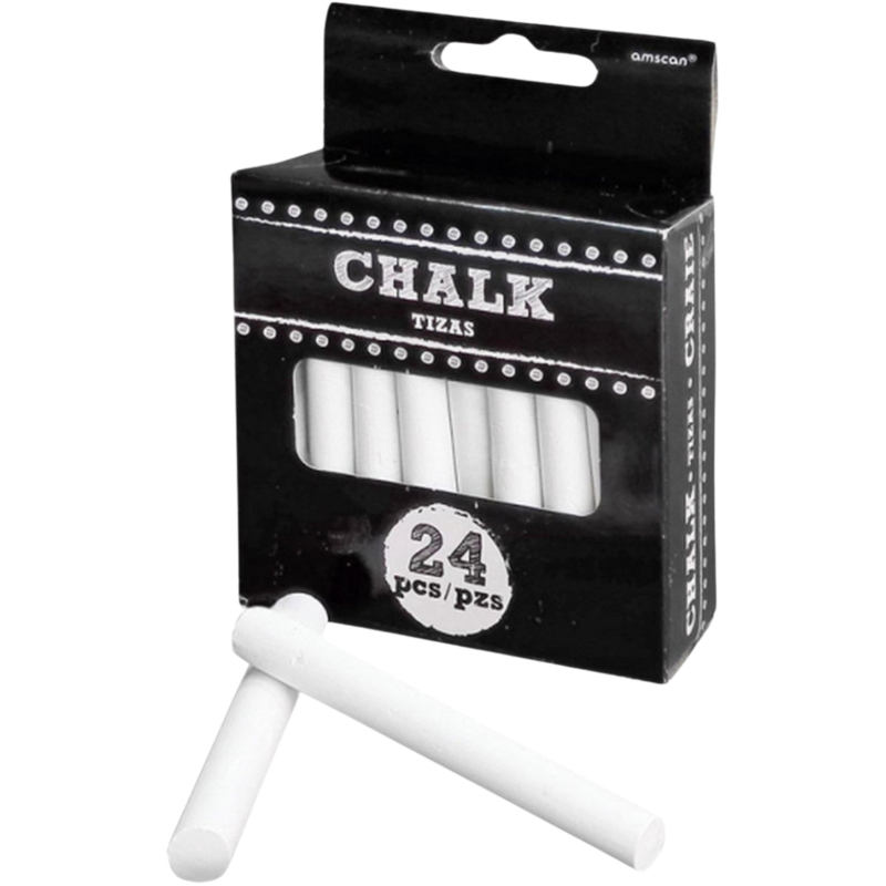 Schoolbordkrijt wit 7,5 cm 24 stuks