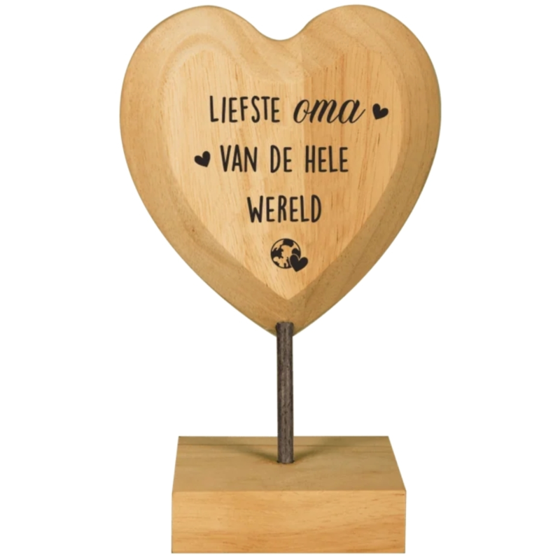 Paper Dreams houten hart met tekst Oma 18 cm