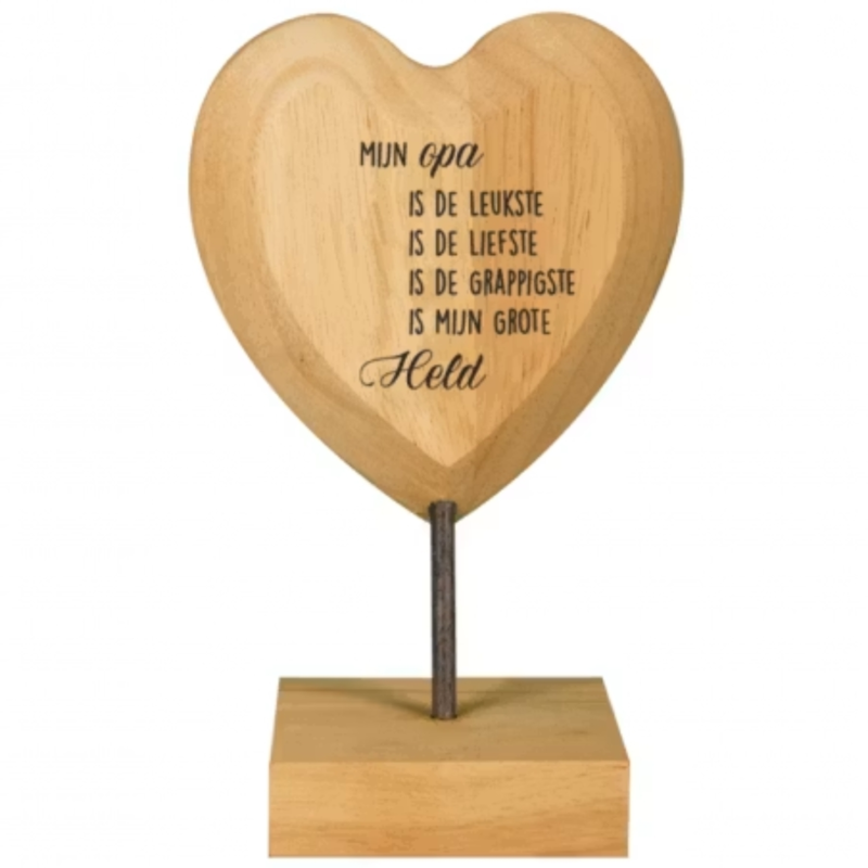 Paper Dreams houten hart met tekst Opa 18 cm