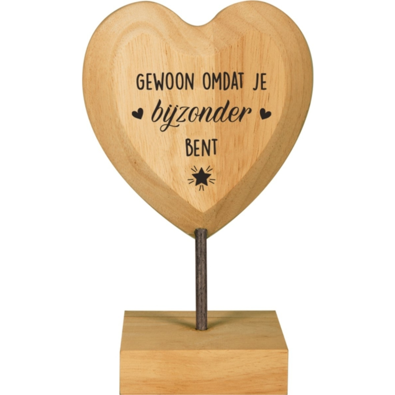 Paper Dreams houten hart met tekst Gewoon omdat je bijzonder bent 18 cm