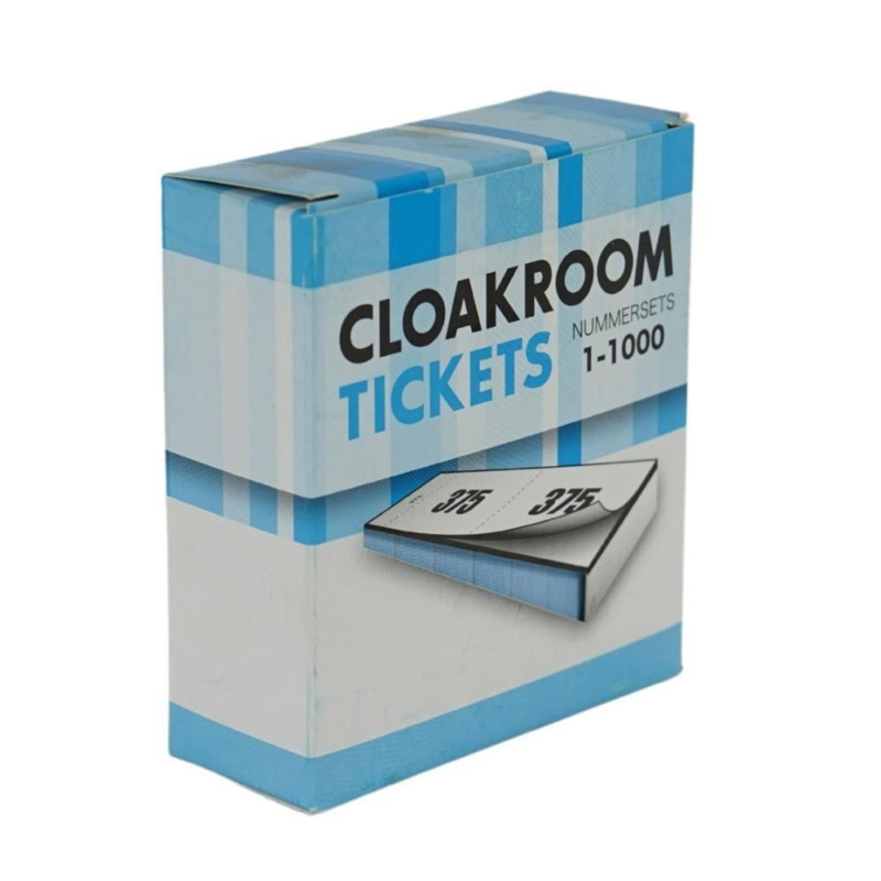 400012 Garderobe tickets blauw 11 cm