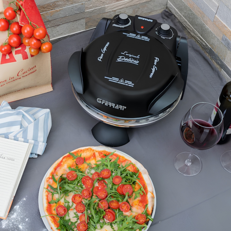 G3 Ferrari Delizia Rosso elektrische pizzaoven 1200W zwart