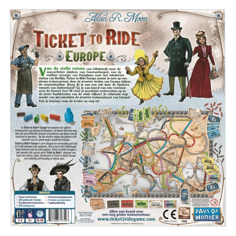 Days of Wonder bordspel Ticket to Ride Europe
