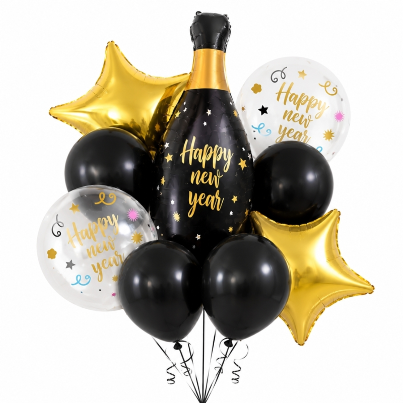 Ballonnen Happy New Year 9 stuks
