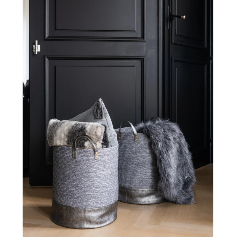 J-Line kussen Velvet kwast grijs 43 x 43 cm