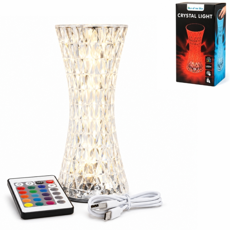 Out of the Blue lamp Crystal LED oplaadbaar 19 cm