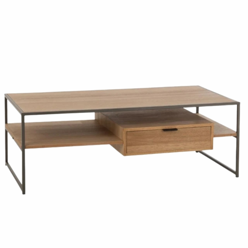 J-Line tv meubel zwart/naturel 120 cm