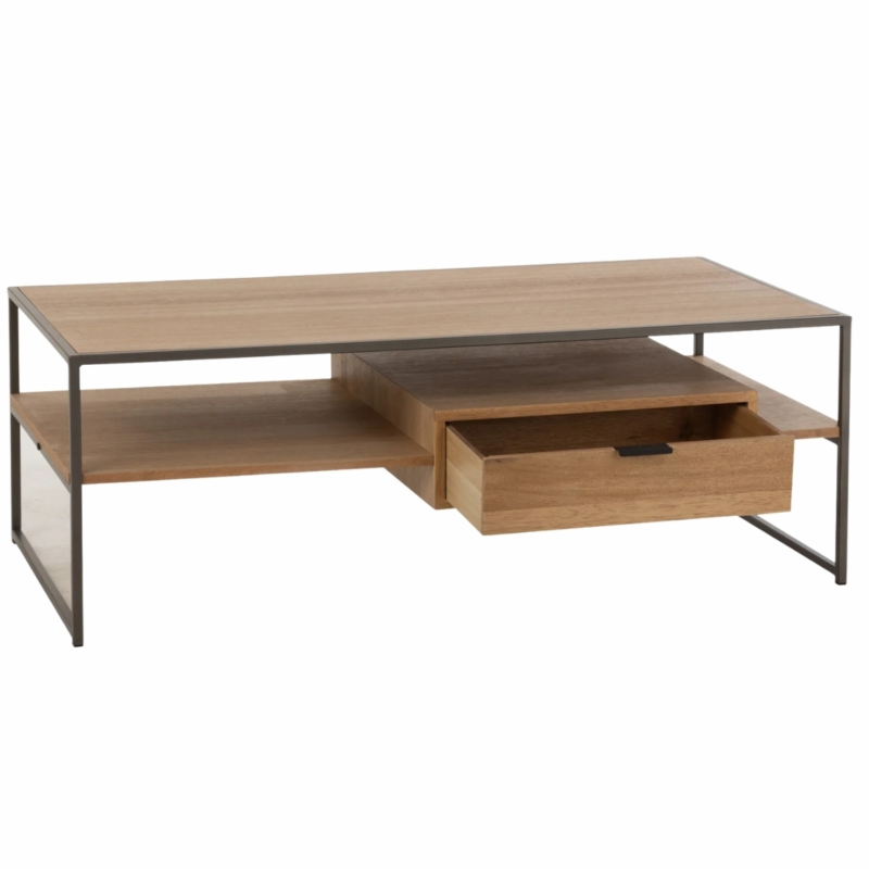 J-Line tv meubel zwart/naturel 120 cm