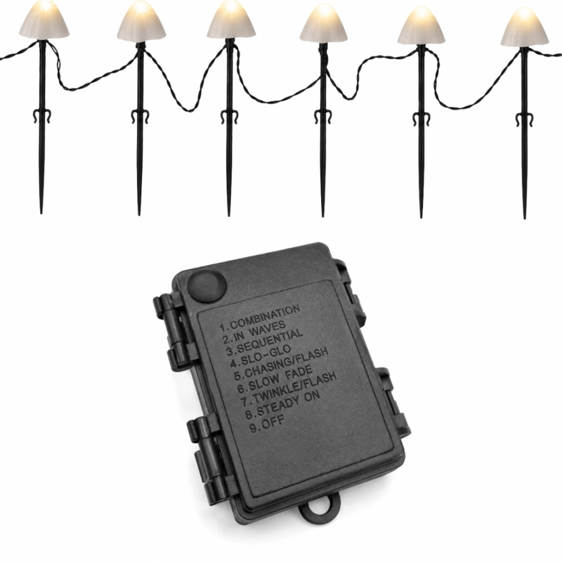 Tuinverlichting Paddenstoel LED op batterij 380 cm