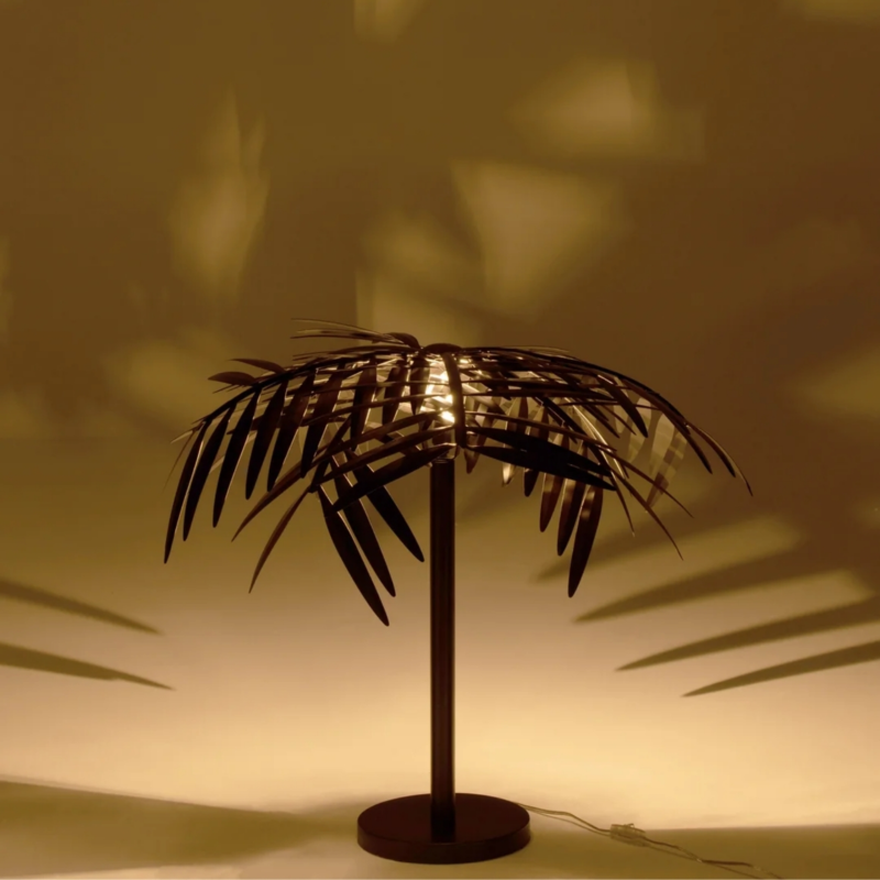 J-line tafellamp blad metaal zwart 73 cm