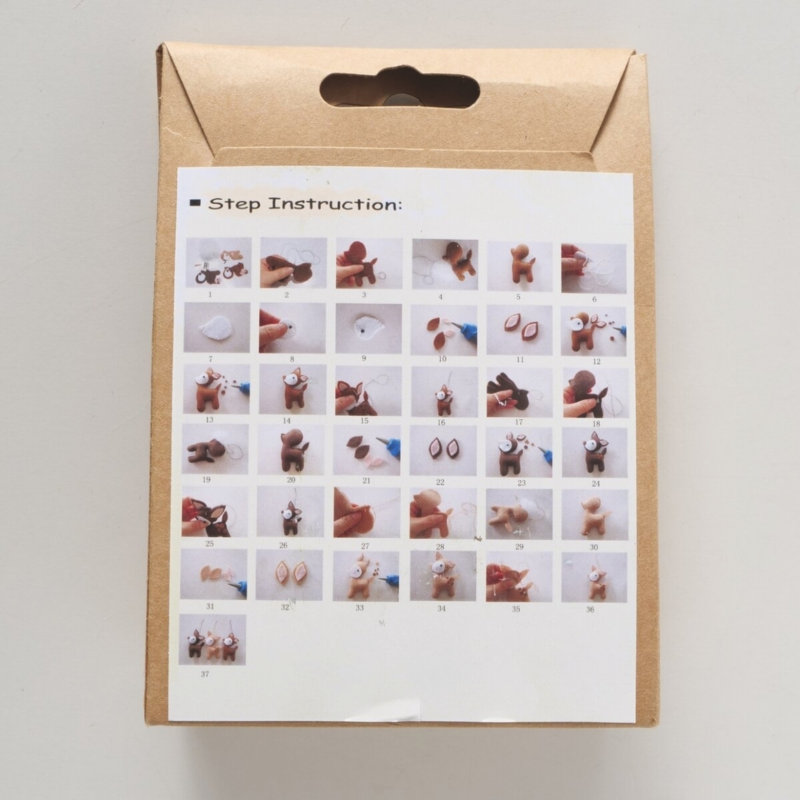 Boltze DIY kersthanger rendier vilt 10,5 cm set van 3
