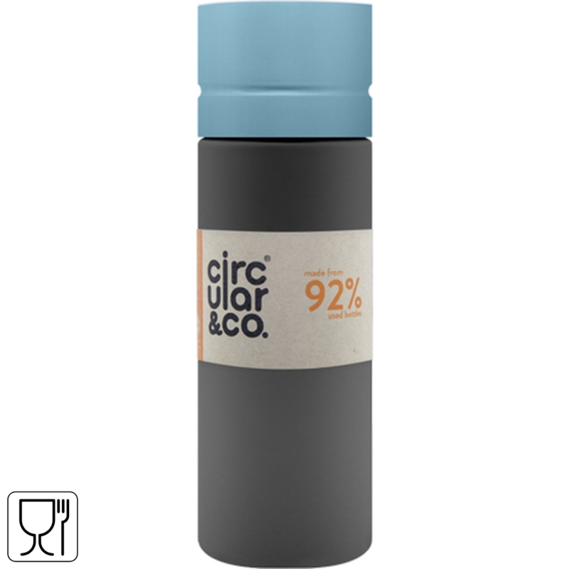 Circular & co drinkfles grijs/blauw 600 ml