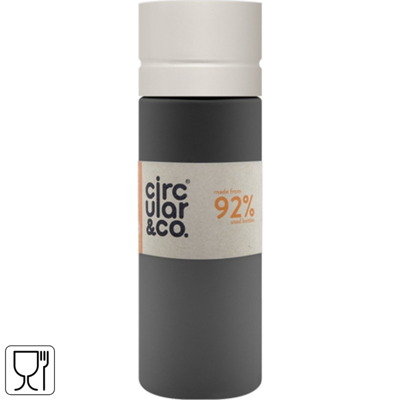 Circular & co drinkfles grijs/creme 600 ml