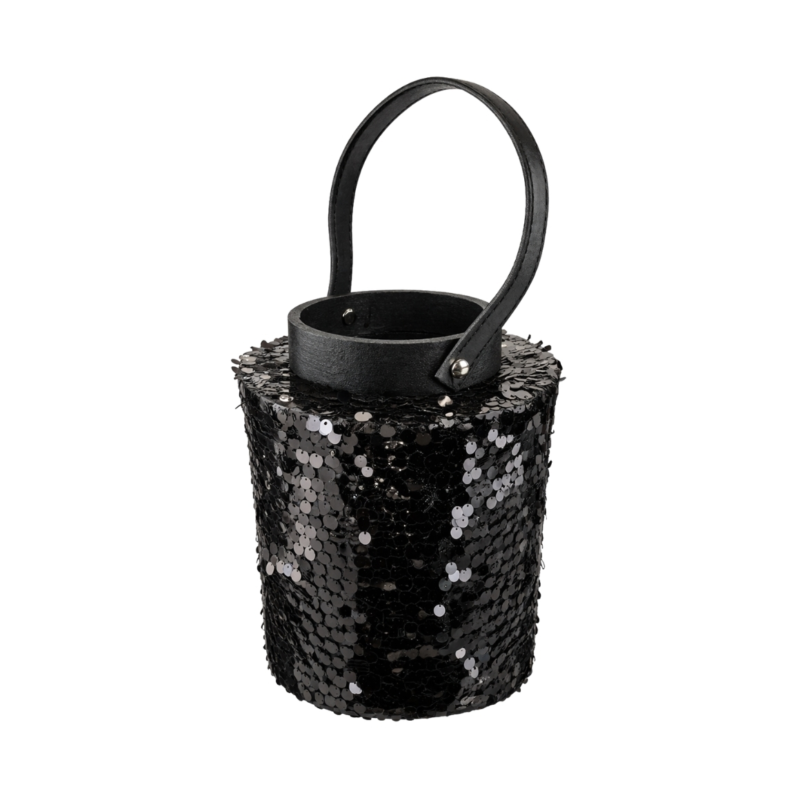 Lantaarn Lofty Glam Round zwart 21 cm