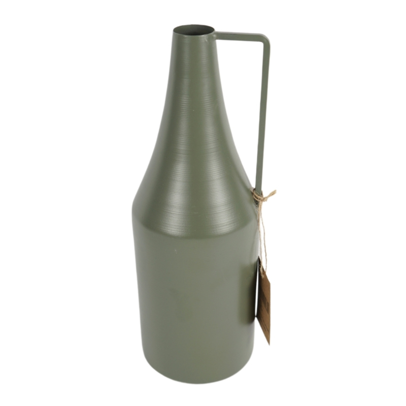 Vaas Bottle metaal groen 29 cm
