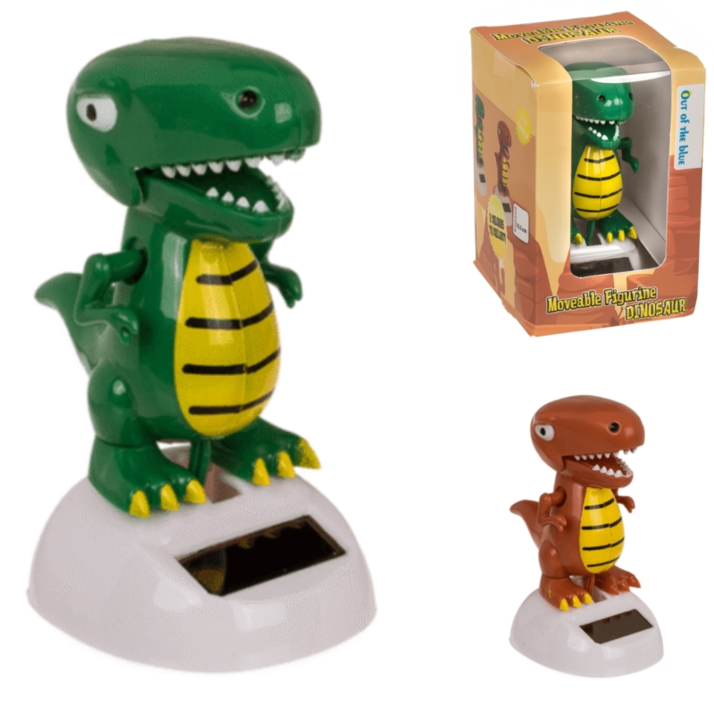 Out of the blue bewegend figuur dinosaurus solar 10 cm 2 assorti