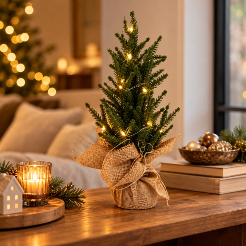 Kerstboom met LED verlichting op batterij 43 cm