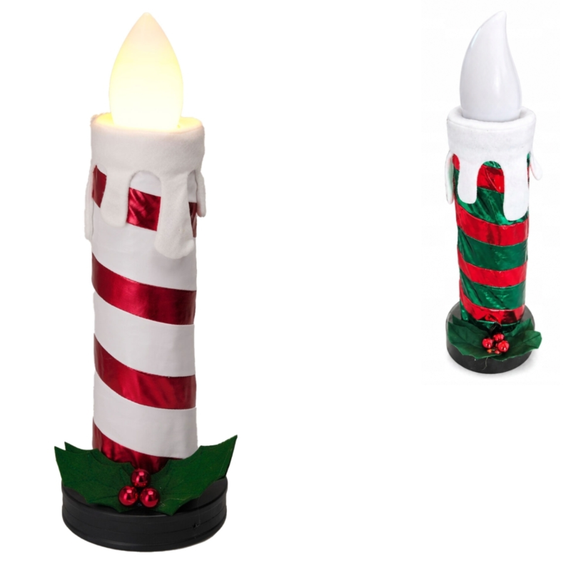 Led kaars Kerst opvouwbaar XXL 60 cm 2 assorti