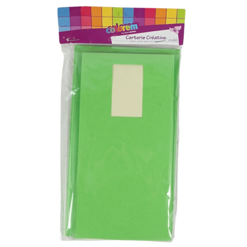 Hobby wenskaarten met enveloppen groen 21 cm 5 stuks