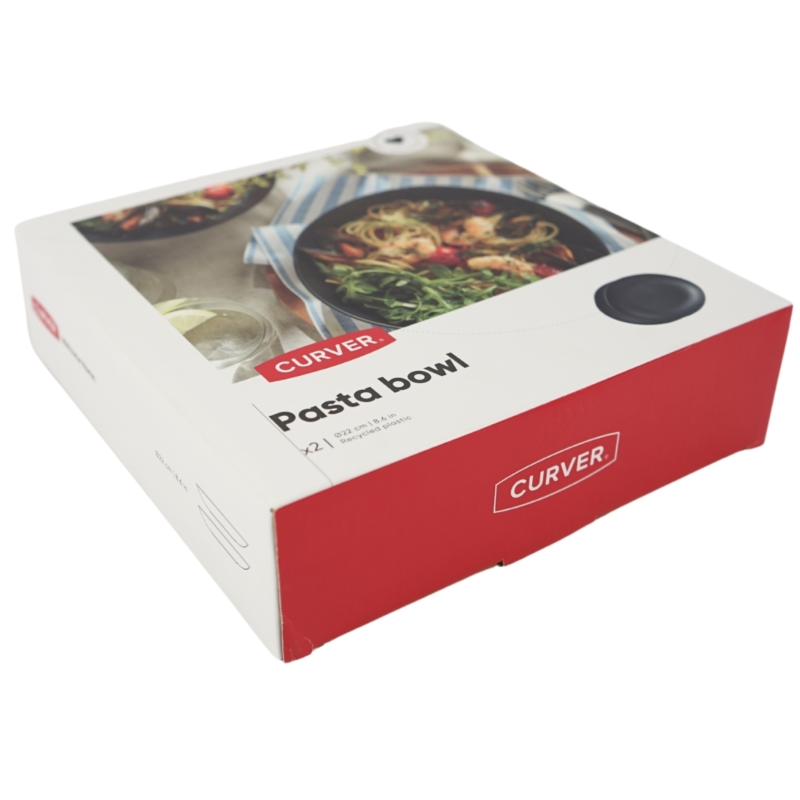 Curver diep bord zwart 22 cm set van 2