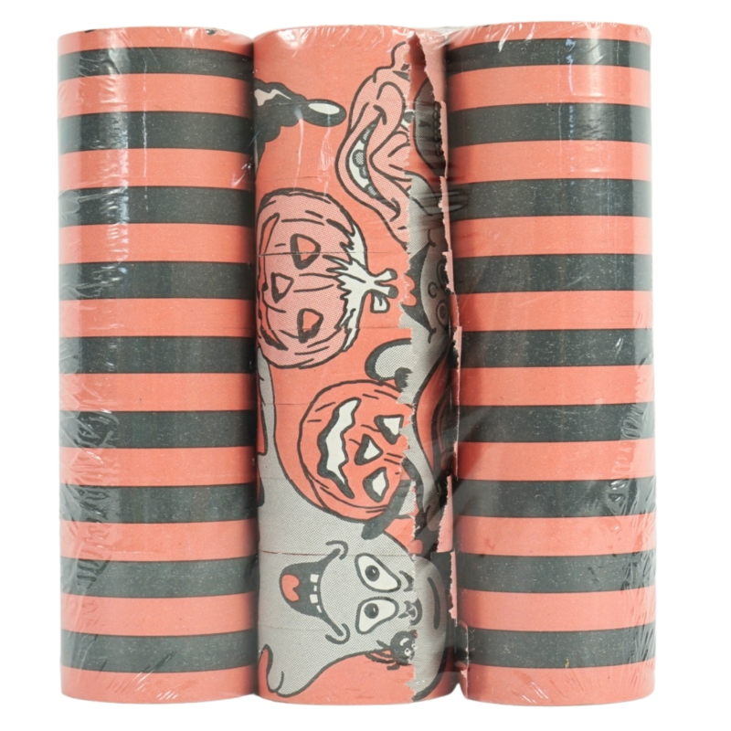 Serpentines bloemen/sterren en Halloween 4 meter 2 assorti set van 3