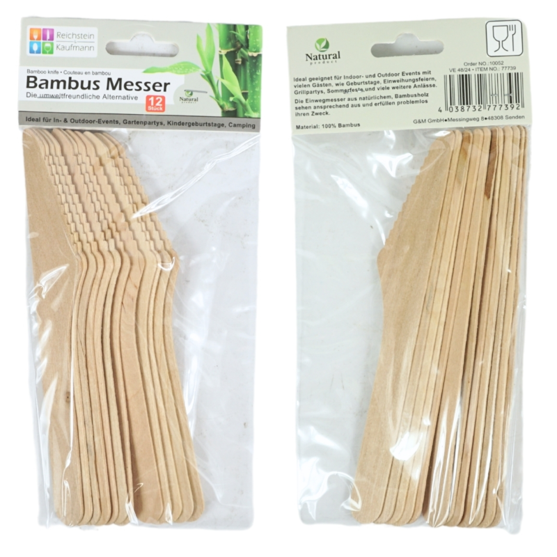Bamboe messen 16.5 cm 12 stuks
