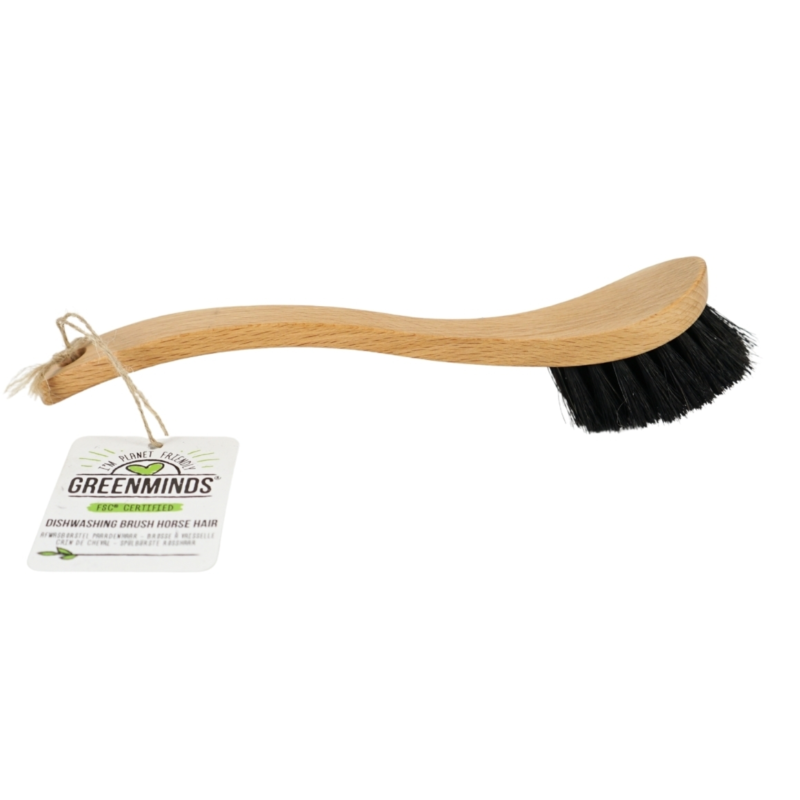 Greenminds afwasborstel paardenhaar hout 15 cm