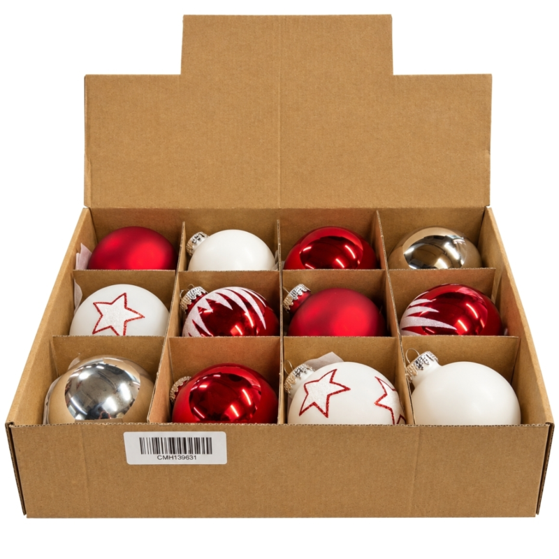 Display kerstballen 8 cm 12 stuks
