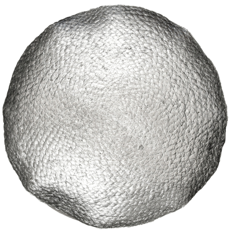 Unique Living sierkussen Metallic rond zilverkleurig 45 cm
