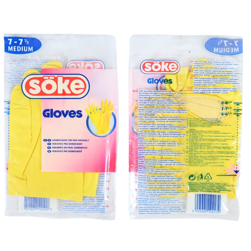 Soke huishoudhandschoenen latex geel maat M
