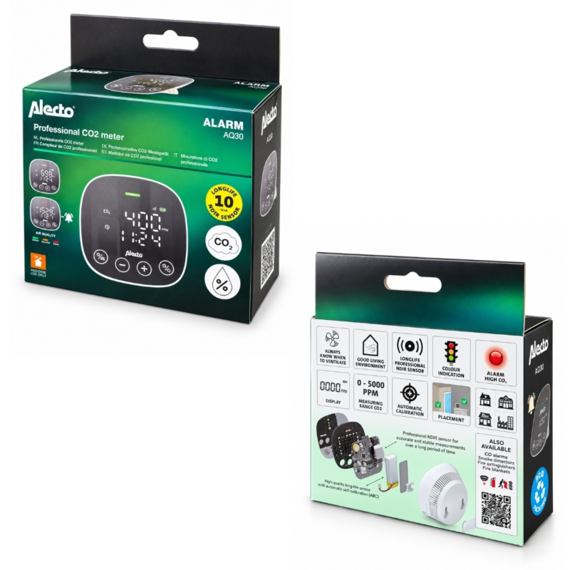 Alecto koolstofdioxidemeter CO2 meter AQ30