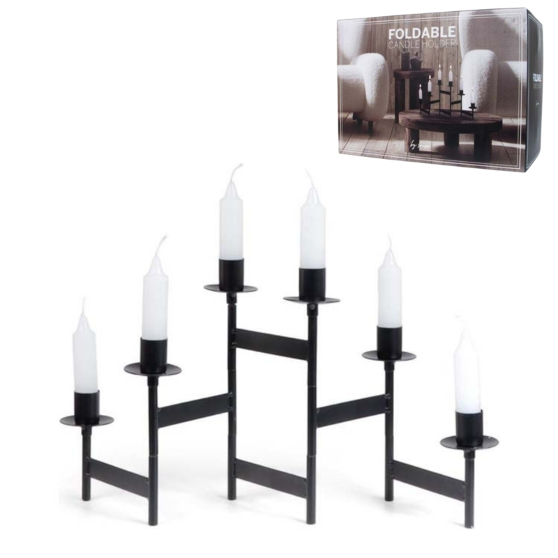 Jens Living opvouwbare kandelaar zwart 56 cm