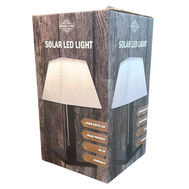 Svenska Living solar tafellamp LED zwart/wit 28 cm