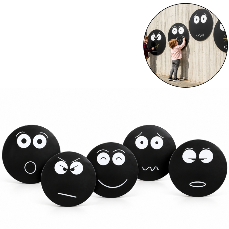 Krijtborden outdoor Emoji 84 cm set van 5