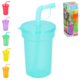 Trinkbecher mit Strohhalm 380 ml 6er Set