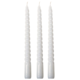 Gusta dinerkaarsen Swirl wit 25 cm set van 3