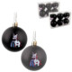 Kerstbal Eenhoorn 6 cm 2 assorti set van 6