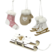 Deco Heitmann Weihnachtsanhänger Holz rosa/beige 10 cm 6er Set