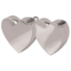 Ballongewicht hartjes zilverkleurig 12 cm