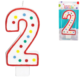 Amscan taartkaars cijfer 2 wit 13 cm