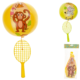 Tennisracket met bal aan elastiek safari 24 cm 2 assorti
