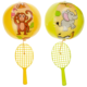 Tennisracket met bal aan elastiek safari 24 cm 2 assorti