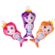 Knuffel zeemeermin met glitter kroon 20 cm 3 assorti