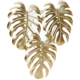 Wanddecoratie Monstera metaal goudkleurig 42 cm