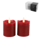 Countryfield LED stompkaars Lyon rustiek vlameffect rood 8 cm set van 2