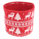 Bloempot kerst vilt rood 14,5 cm