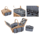 Picknick mand riet blauw/wit 4 personen 26-delig
