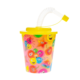 3D Becher mit Strohhalm Smileys 250 ml